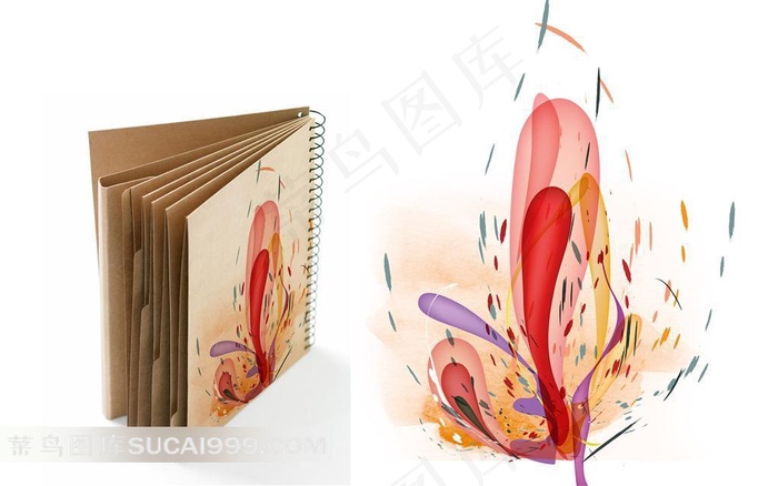 时尚花纹笔记本素材