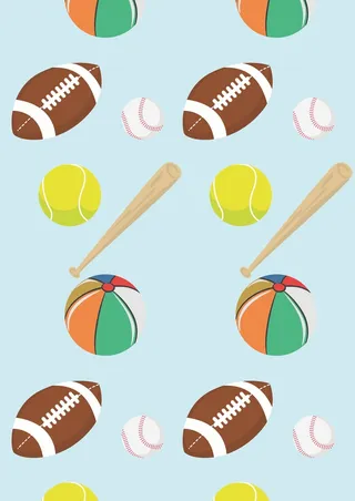 篮球棒球网球橄榄球运动会