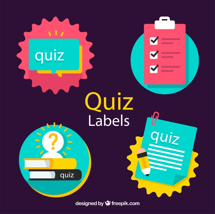 免抠彩色小测验标签