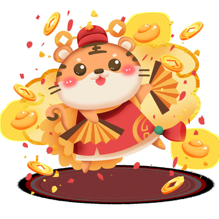 可爱2022年虎年吉祥物卡通形象新年海报元素AI矢量图PSD分层设计素材psd模版下载