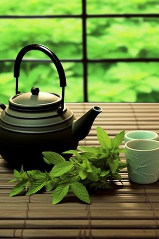 茶壶植物自然意境背景