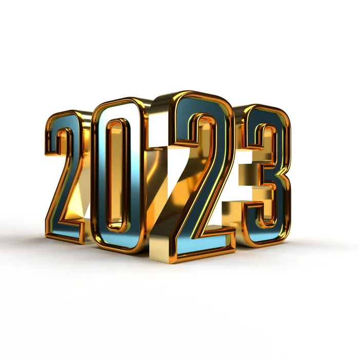 金蓝色2023年数字免抠素材psd模版下载
