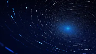 蓝色科技几何形线条点黑色背景