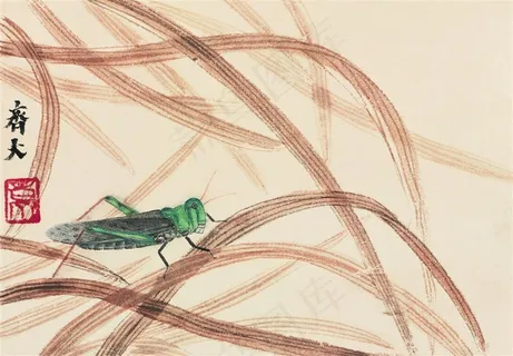 齐白石昆虫国画图片