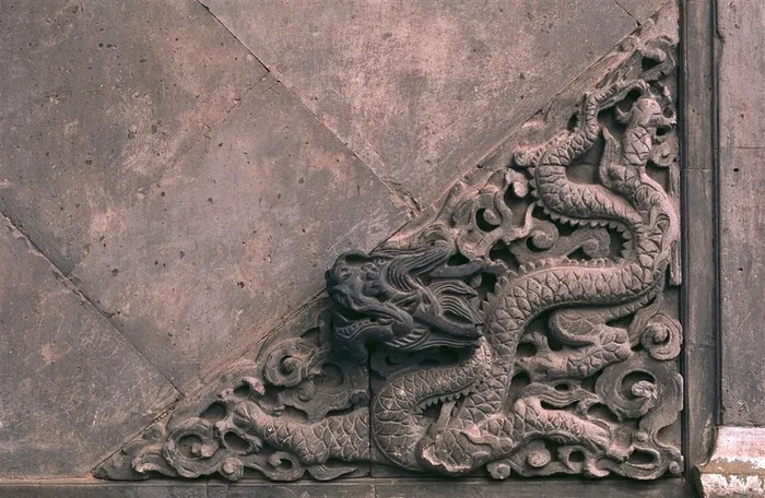 壁画石雕龙素材图片