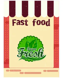 食物标签矢量素材汉堡店快餐标签矢量图AI格式