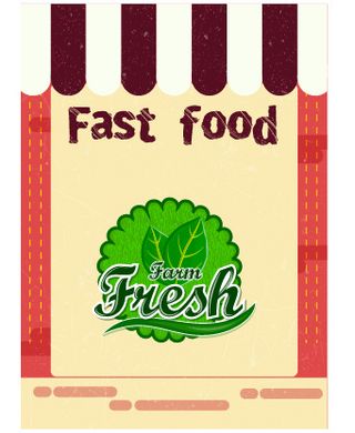 食物标签矢量素材汉堡店快餐标签矢量图AI格式