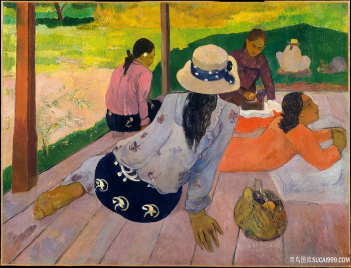 1717年，保罗 · 高更，午睡油画图片