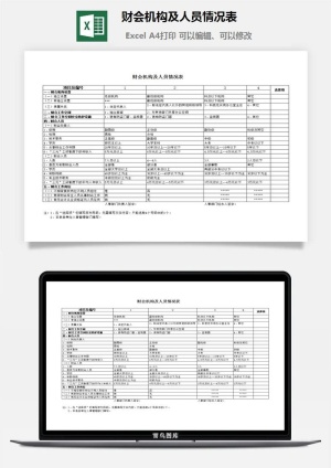 财会机构及人员情况表excel模板预览图