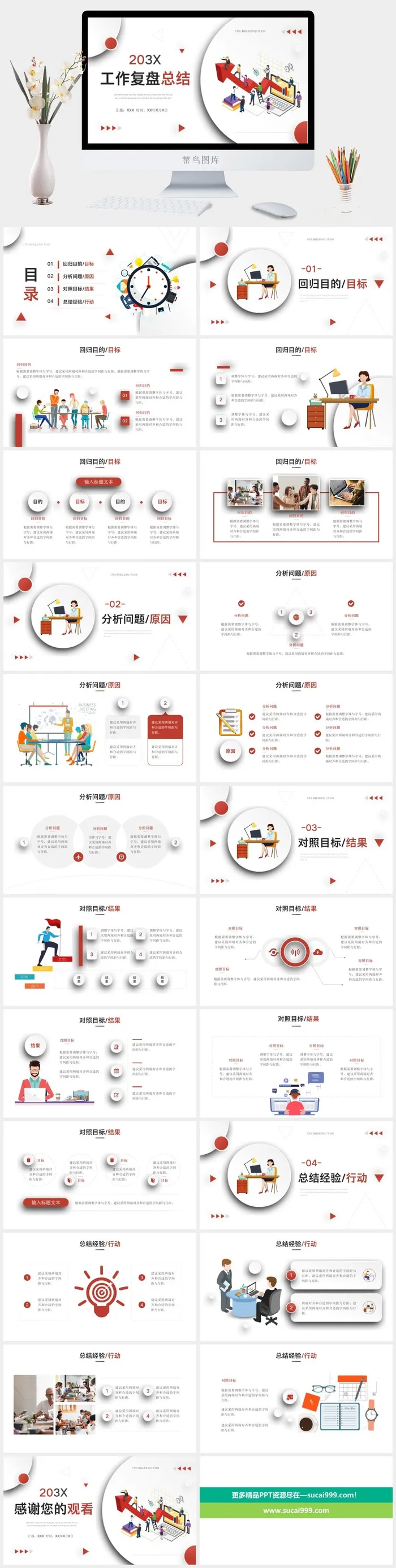工作项目报告复盘总结回顾PPT模板