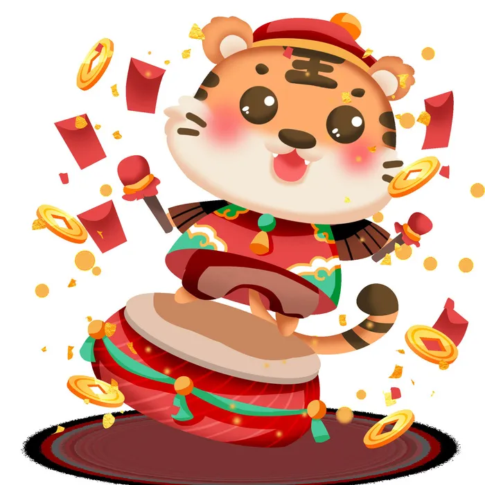 可爱2022年虎年吉祥物卡通形象新年海报元素AI矢量图PSD分层设计素材psd模版下载