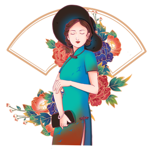 38节国潮旗袍美人三八女神节妇女节女王节优雅民国