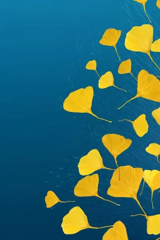 蓝色秋叶极简清新背景