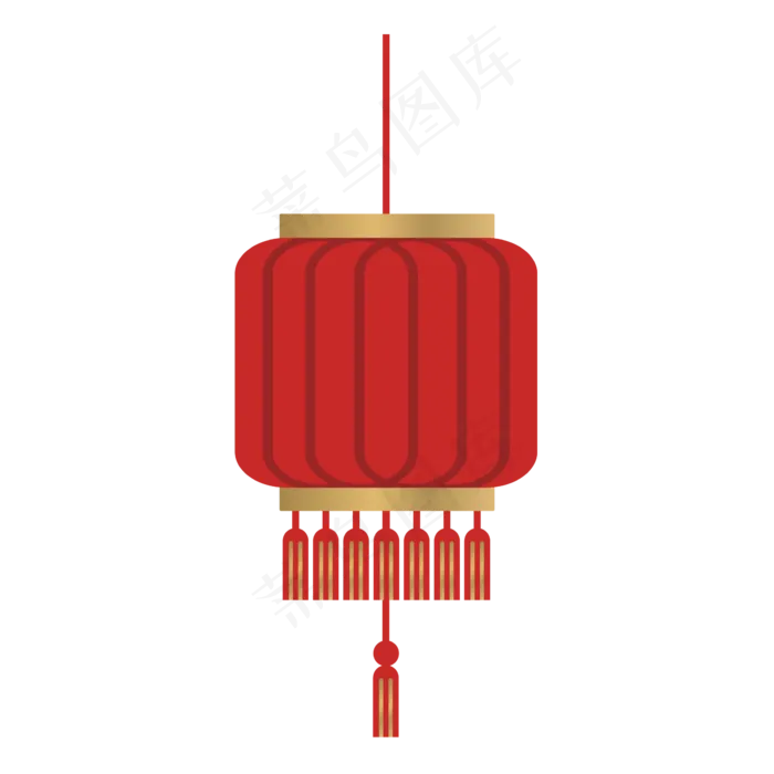 中国风 手绘 卡通元素 传统 复古红 灯笼装饰 PNG 免抠 