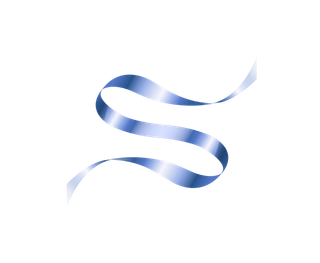 蓝色丝带免抠图