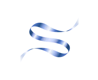 蓝色丝带免抠图