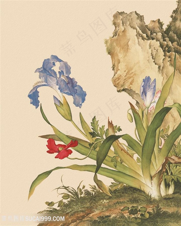 郎世宁 山水花卉国画装饰画