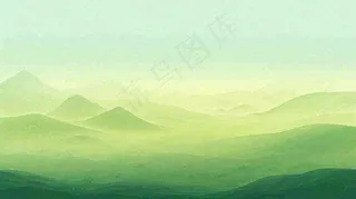 绿色延绵山脉意境国风