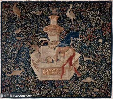 挂毯-水仙花人物水彩插画油画图片 挂毯-水仙花人物水彩插画油画图片