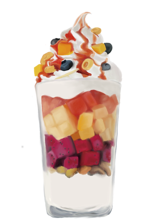 手绘png冰淇凌加水果免扣