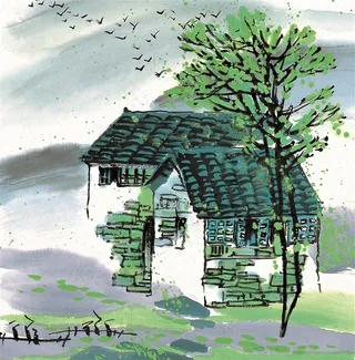 江南水乡之夏工笔素材