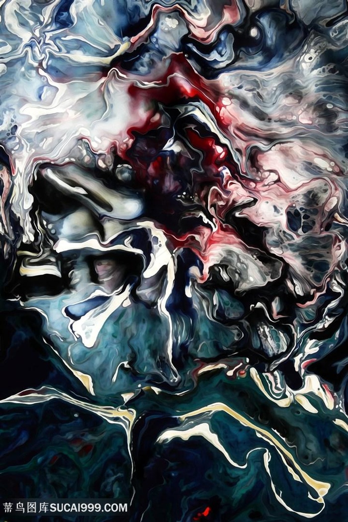 抽象时尚水彩艺术油画