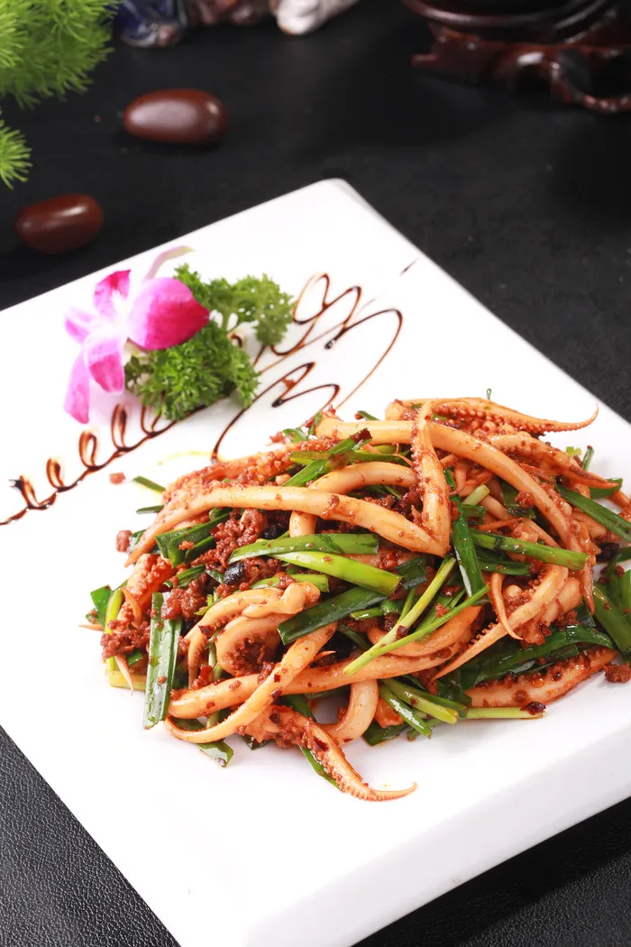 韭菜肉沫鱿鱼丝38元一份 (3)