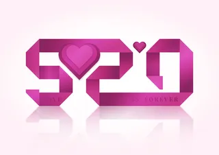 紫色创意情人节520艺术字设计