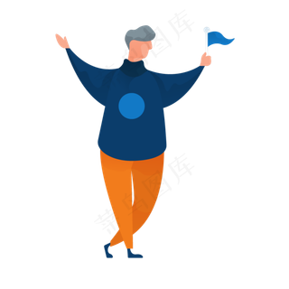 举旗人物免抠图