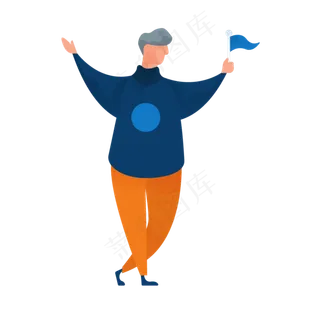 举旗人物免抠图