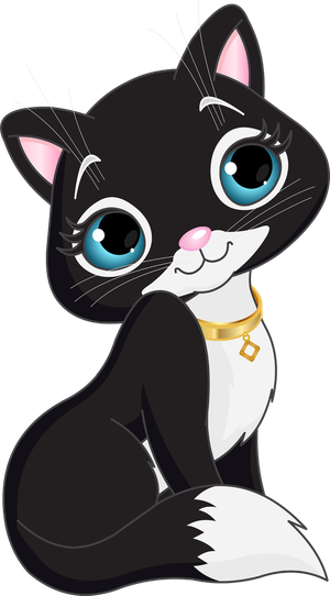 黑白猫素材卡通简笔