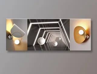 轻奢简约立体空间圆球圆三联画客厅卧室走廊玄关画酒店装饰画壁画挂画