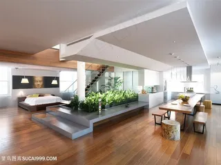 简约卧室装修设计高清图片素材