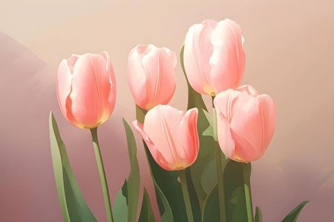 唯美淡雅清新郁金香背景