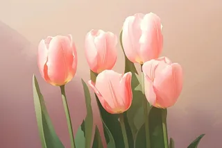 唯美淡雅清新郁金香背景