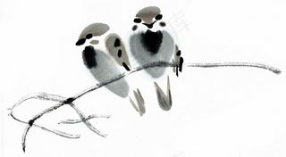 国画鸟中国画图片素材