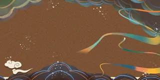 中国风复古国潮神话敦煌插画图案纸纹理肌理背景PSD设计模板素材