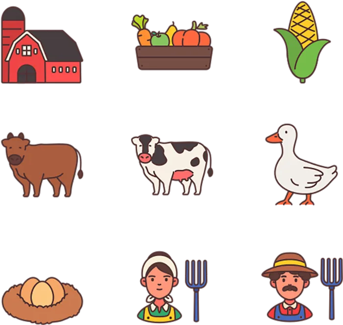 畜牧业卡通图标现代农业