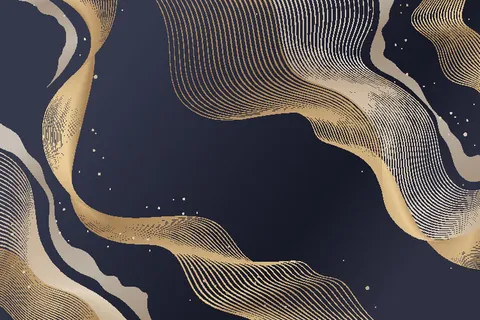 中国风古典背景矢量图片渐变金色线条花纹线性几何传统树叶ai素材