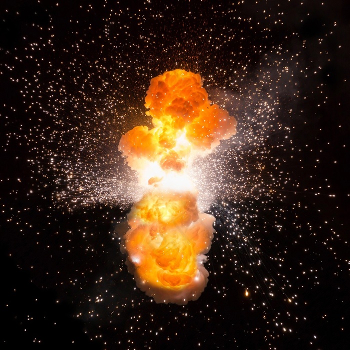 炸弹爆炸的焰火