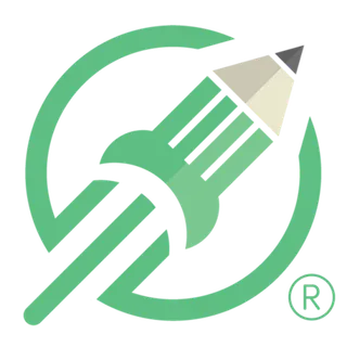 绿色铅笔卡通线条图商标少儿兴趣班