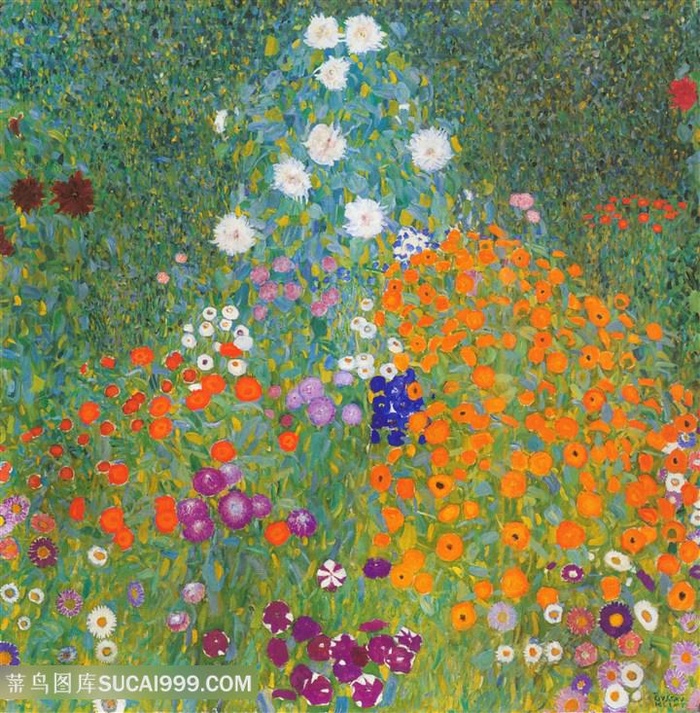 克里姆特油画唯美花卉装饰画