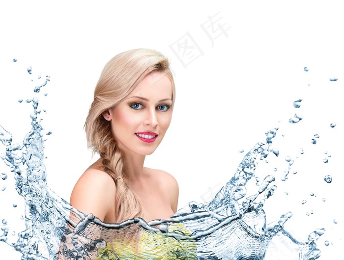 创意水纹美女高清图片