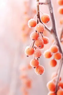 清爽冰霜果实橙色背景 清爽冰霜果实橙色背景