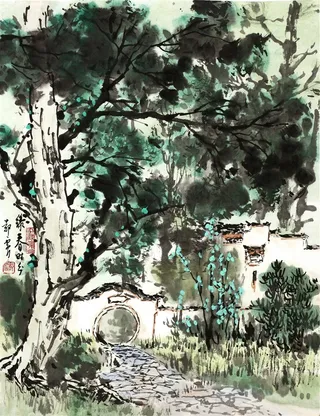 中国写意山水古画