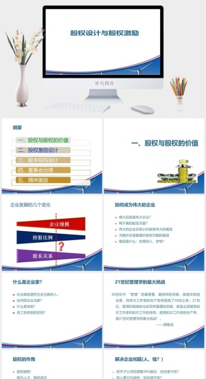 股权激励制度汇报演讲PPT模板预览图