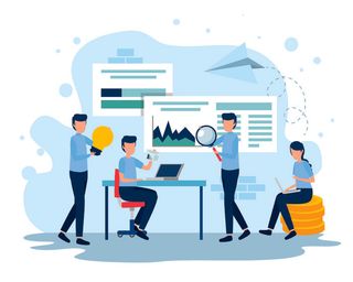 扁平化人物场景办公互联网等距ai矢量设计网页海报UI素材插画