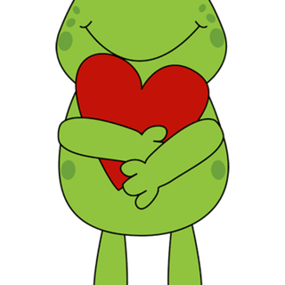 青蛙动物爱心情人节