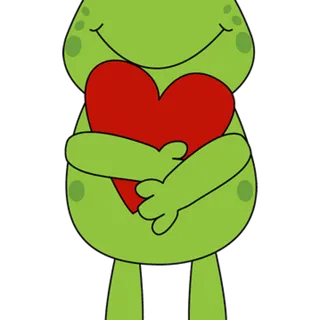 青蛙动物爱心情人节