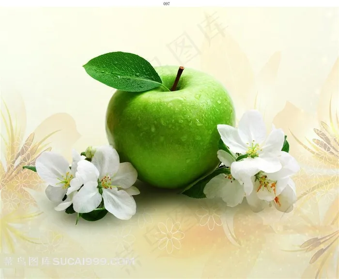 一个绿色苹果